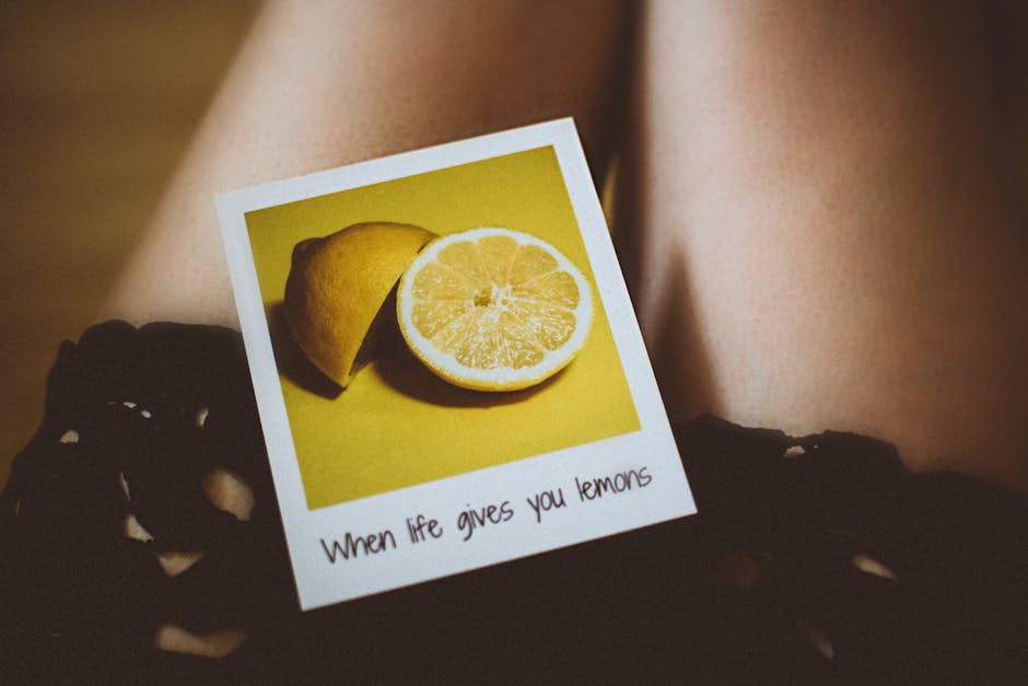 Artistic shot of a lemon-themed quote 