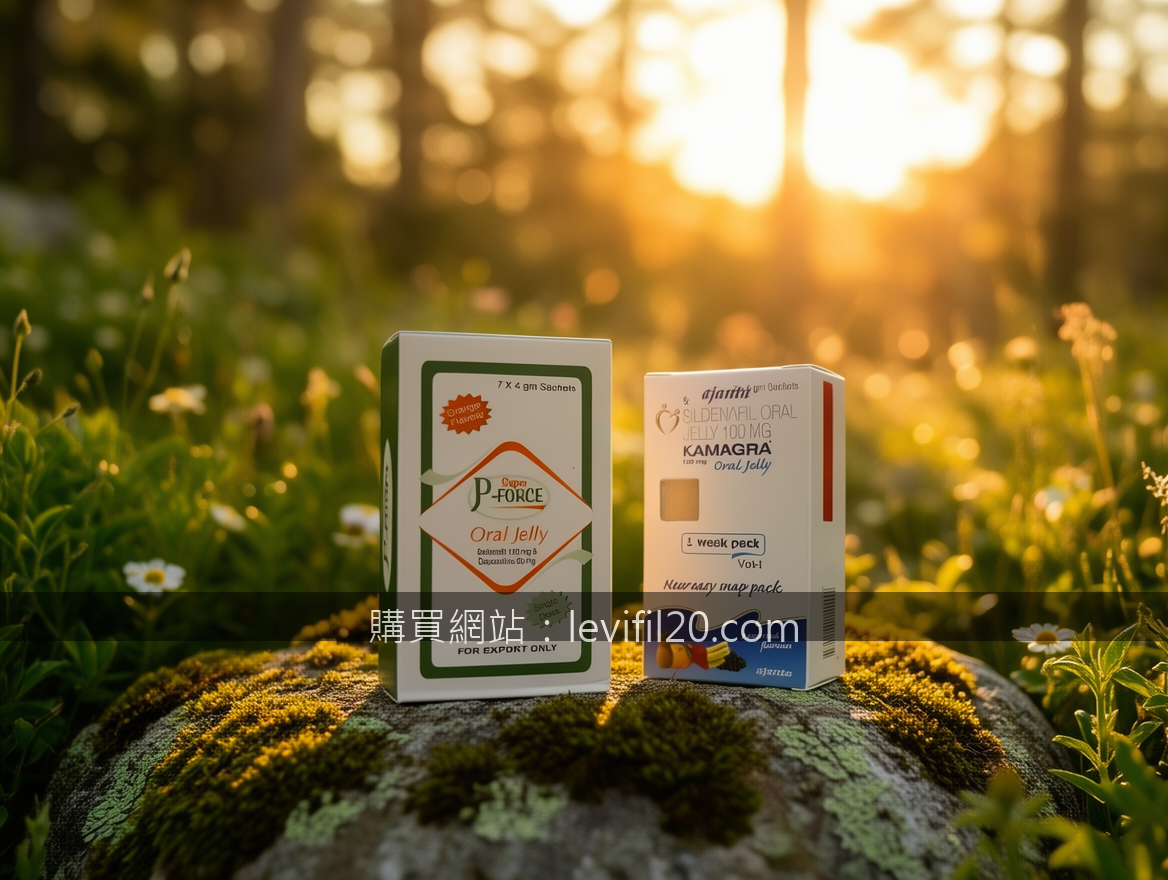 GOLDEN HOUR OUTDOOR with natural bokeh. Place the Super P-Force Oral Jelly and K
